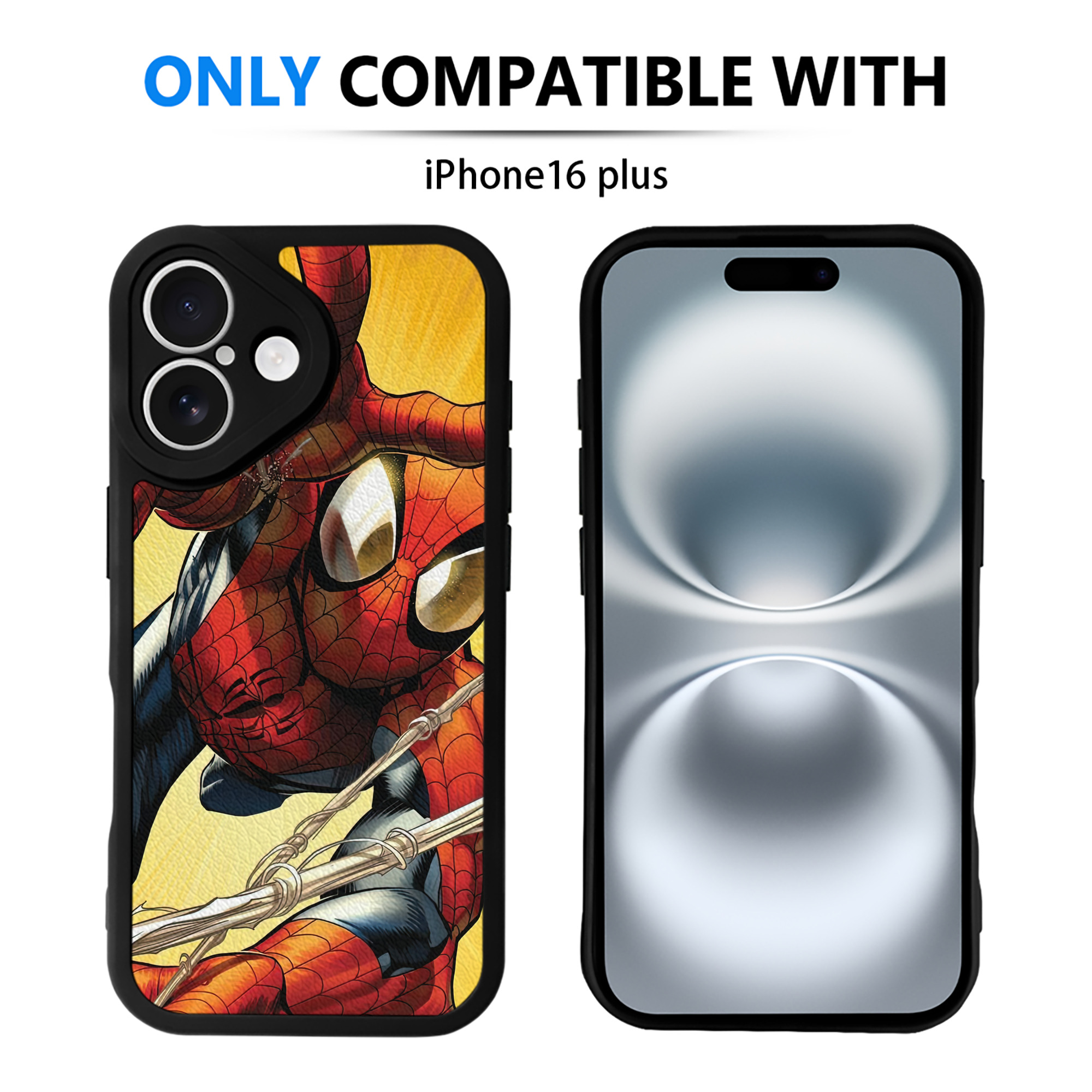 （画像用） Spider Man スパイダーマン 【iPhone 16シリーズ対応】シリコンスマホケース（レザー調） 材質：シリコン